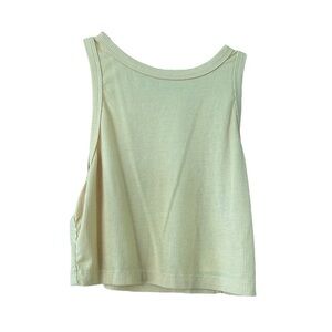 Blush Mark Yellow Sleeveless Cropped Tank Top XS